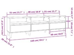 Meuble TV Blanc Brillant 150x30x44,5 Cm Bois D'ingénierie -Deco.fr Soldes Boutique meuble tv 18911045