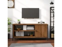 Meuble TV Chêne Marron 100x40x45 Cm Bois D'ingénierie