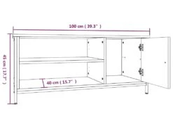 Meuble TV Chêne Marron 100x40x45 Cm Bois D'ingénierie -Deco.fr Soldes Boutique meuble tv 18911145