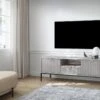 Meuble TV Avec 2 Portes, 1 Tiroir Et 1 Niche - Gris - LIOUBA De Pascal MORABITO -Deco.fr Soldes Boutique meuble tv 1898977