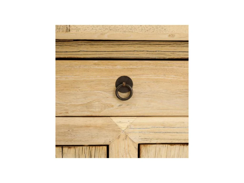 Meuble TV 4 Portes 3 Tiroirs Bois Naturel Clair - ODENSE 6 Meuble TV 4 Portes 3 Tiroirs Bois Naturel Clair - ODENSE – Image 6