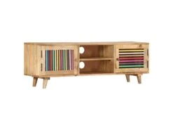 Meuble Télé Buffet Tv Télévision Design Pratique 120 Cm Bois Massif De Manguier 2502270