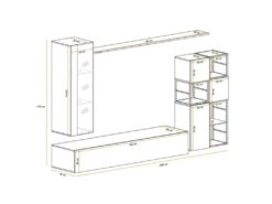 Ensemble Meuble TV Design "Switch II" 250cm Blanc & Noir -Deco.fr Soldes Boutique meuble tv 19714629