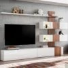 Ensemble Meuble TV Design "Quill" 250cm Blanc -Deco.fr Soldes Boutique meuble tv 19714661