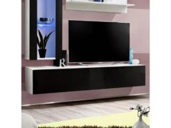 Meuble TV Mural Design "Fly II" 190cm Noir & Blanc 6 Meuble TV Mural Design "Fly II" 190cm Noir & Blanc -Deco.fr Soldes Boutique meuble tv 19714813