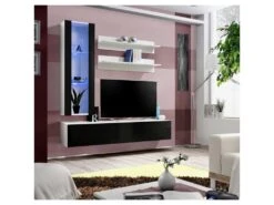 Meuble TV Mural Design "Fly II" 190cm Noir & Blanc 7 Meuble TV Mural Design "Fly II" 190cm Noir & Blanc -Deco.fr Soldes Boutique meuble tv 19714815