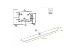 Ensemble Meuble TV & Bibliothèque "Leave" 300cm Blanc & Noir -Deco.fr Soldes Boutique meuble tv 19714857