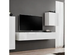Meuble TV Mural Design "Switch III" 330cm Blanc -Deco.fr Soldes Boutique meuble tv 19714967