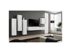 Meuble TV Mural Design "Switch III" 330cm Blanc -Deco.fr Soldes Boutique meuble tv 19714969
