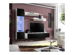 Meuble TV Mural Design "Fly III" 210cm Noir & Blanc -Deco.fr Soldes Boutique meuble tv 19715001