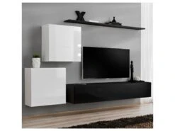 Meuble TV Mural Design "Switch V" 250cm Noir & Blanc 6 Meuble TV Mural Design "Switch V" 250cm Noir & Blanc -Deco.fr Soldes Boutique meuble tv 19715073