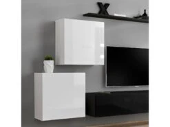 Meuble TV Mural Design "Switch V" 250cm Noir & Blanc 8 Meuble TV Mural Design "Switch V" 250cm Noir & Blanc -Deco.fr Soldes Boutique meuble tv 19715077