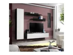 Meuble TV Mural Design "Fly I" 210cm Blanc & Noir 7 Meuble TV Mural Design "Fly I" 210cm Blanc & Noir -Deco.fr Soldes Boutique meuble tv 19715177