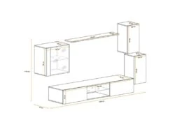 Ensemble Meuble TV "Switch XXIII" 250cm Gris & Naturel -Deco.fr Soldes Boutique meuble tv 19715279