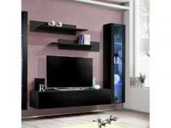 Meuble TV Mural Design "Fly II" 310cm Noir 6 Meuble TV Mural Design "Fly II" 310cm Noir -Deco.fr Soldes Boutique meuble tv 19715493