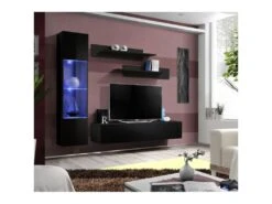 Meuble TV Mural Design "Fly III" 210cm Noir -Deco.fr Soldes Boutique meuble tv 19715507