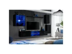 Ensemble Meuble TV Design "Switch XXIII" 250cm Noir -Deco.fr Soldes Boutique meuble tv 19715747