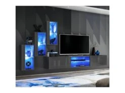 Ensemble Meuble TV Design "Switch XXII" 210cm Gris