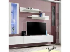 Meuble TV Mural Design "Fly III" 320cm Blanc -Deco.fr Soldes Boutique meuble tv 19715917
