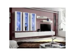 Meuble TV Mural Design "Fly III" 320cm Blanc -Deco.fr Soldes Boutique meuble tv 19715919
