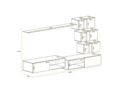Ensemble Meuble TV Design "Switch XXIV" 250cm Blanc -Deco.fr Soldes Boutique meuble tv 19716069