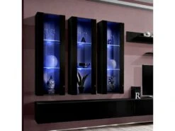 Meuble TV Mural Design "Fly III" 320cm Noir -Deco.fr Soldes Boutique meuble tv 19716155