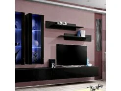 Meuble TV Mural Design "Fly III" 320cm Noir -Deco.fr Soldes Boutique meuble tv 19716157