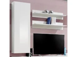 Meuble TV Mural Design "Fly I" 190cm Blanc 5 Meuble TV Mural Design "Fly I" 190cm Blanc -Deco.fr Soldes Boutique meuble tv 19716347