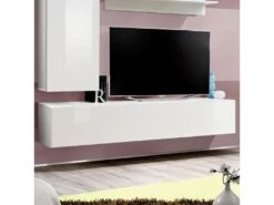 Meuble TV Mural Design "Fly I" 190cm Blanc 6 Meuble TV Mural Design "Fly I" 190cm Blanc -Deco.fr Soldes Boutique meuble tv 19716349