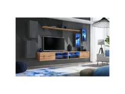 Ensemble Meuble TV "Switch XXV" 280cm Gris & Naturel -Deco.fr Soldes Boutique meuble tv 19716355