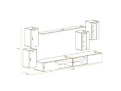 Ensemble Meuble TV "Switch XXV" 280cm Gris & Naturel -Deco.fr Soldes Boutique meuble tv 19716357