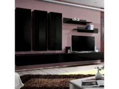 Meuble TV Mural Design "Fly I" 320cm Noir