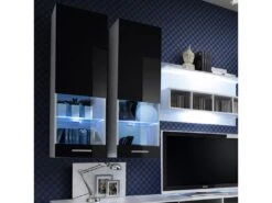 Meuble TV Mural Design "Dorade" 300cm Noir & Blanc -Deco.fr Soldes Boutique meuble tv 19716597