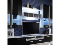 Meuble TV Mural Design "Dorade" 300cm Noir & Blanc -Deco.fr Soldes Boutique meuble tv 19716601