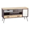 Meuble TV 1 Porte 4 Tiroirs Bois/Métal - PYPLUS - L 120 X L 42 X H 62 Cm -Deco.fr Soldes Boutique meuble tv 19824179
