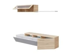 Meuble TV Modulable En Angle Blanc/Chêne - XUNS 7 Meuble TV Modulable En Angle Blanc/Chêne - XUNS -Deco.fr Soldes Boutique meuble tv 19824387