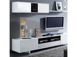 Composition TV Blanc/Gris Anthracite - IRVINE 9 Composition TV Blanc/Gris Anthracite - IRVINE -Deco.fr Soldes Boutique meuble tv 19824419