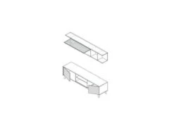 Composition TV Blanc Brillant/Chêne Clair - STOCKTON 11 Composition TV Blanc Brillant/Chêne Clair - STOCKTON -Deco.fr Soldes Boutique meuble tv 19824479