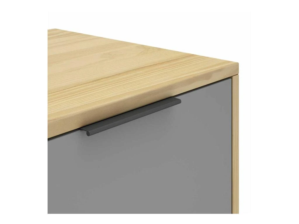 Meuble TV 2 Porte 2 Niches Bois/Blanc/Gris - FAEL 5 Meuble TV 2 Porte 2 Niches Bois/Blanc/Gris - FAEL – Image 5