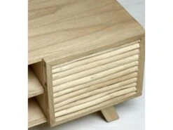 Kalaotek , Meuble TV Rectangulaire, Deux Portes, Une étagére En Bois De Teck Et Mindi , Naturel -Deco.fr Soldes Boutique meuble tv 19909775