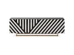 Meuble TV /Audio 175 X 44 X 46 Cm Verre, Acier -Deco.fr Soldes Boutique meuble tv 20122049