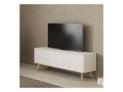 Meuble TV 4 Portes Blanc - UNIVERSITE