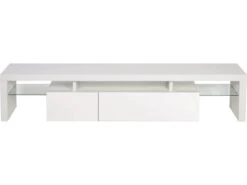 Meuble TV LED "Tina" Laqué - Blanc -Deco.fr Soldes Boutique meuble tv 20976501