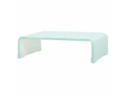 Meuble Télé Buffet Tv Télévision Design Pratique Support Pour Moniteur 40 Cm Verre Blanc 2502227