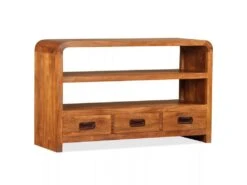 Meuble Télé Buffet Tv Télévision Design Pratique Bois Massif Avec Finition En Sesham 90 Cm 2502165