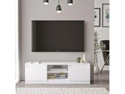 Meuble TV Silva 2 Portes - Venprodin - 120 Cm Blanc -Deco.fr Soldes Boutique meuble tv 21306513