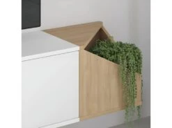 Meuble TV Aulos - Venprodin - Chêne Blanc -Deco.fr Soldes Boutique meuble tv 21306523