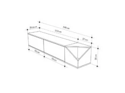 Meuble TV Aulos - Venprodin - Chêne Blanc -Deco.fr Soldes Boutique meuble tv 21306525