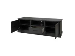 Meuble TV 2 Portes 1 Tiroir Bois Noir - UNYS -Deco.fr Soldes Boutique meuble tv 21744367