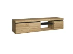 Meuble TV Mod.NATURALE ''Chene/Noir'', 2 Portes Et 2 Logements, Salon-sejour, 160x40x41cm -Deco.fr Soldes Boutique meuble tv 21762415